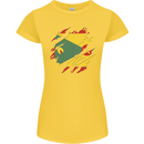 Torn Grenada Flag Grenadians Day Football Womens Petite Cut T-Shirt Yellow