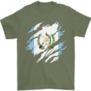Torn Guatemala Flag Guatemalan Day Football Mens T-Shirt 100% Cotton Military Green