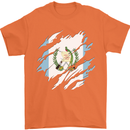 Torn Guatemala Flag Guatemalan Day Football Mens T-Shirt 100% Cotton Orange