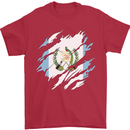 Torn Guatemala Flag Guatemalan Day Football Mens T-Shirt 100% Cotton Red