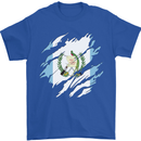 Torn Guatemala Flag Guatemalan Day Football Mens T-Shirt 100% Cotton Royal Blue