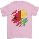 Torn Guinea-Bissau Flag Day Football Mens T-Shirt 100% Cotton Light Pink