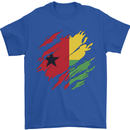 Torn Guinea-Bissau Flag Day Football Mens T-Shirt 100% Cotton Royal Blue