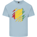 Torn Guinea Flag Guinean Day Football Mens Cotton T-Shirt Tee Top Light Blue