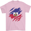Torn Haiti Flag Haitian Day Football Mens T-Shirt 100% Cotton Light Pink