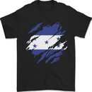 Torn Honduras Flag Honduran Day Football Mens T-Shirt 100% Cotton Black