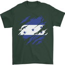 Torn Honduras Flag Honduran Day Football Mens T-Shirt 100% Cotton Forest Green