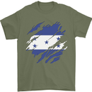 Torn Honduras Flag Honduran Day Football Mens T-Shirt 100% Cotton Military Green