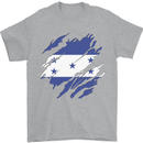 Torn Honduras Flag Honduran Day Football Mens T-Shirt 100% Cotton Sports Grey