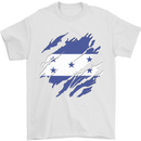 Torn Honduras Flag Honduran Day Football Mens T-Shirt 100% Cotton White