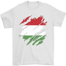 Torn Hungary Flag Hungarian Day Football Mens T-Shirt 100% Cotton White