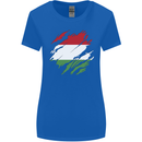 Torn Hungary Flag Hungarian Day Football Womens Wider Cut T-Shirt Royal Blue