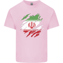 Torn Iran Flag Iranian Day Football Kids T-Shirt Childrens Light Pink