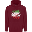 Torn Iran Flag Iranian Day Football Mens 80% Cotton Hoodie Maroon