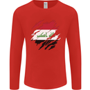 Torn Iraq Flag Iraqi Day Football Mens Long Sleeve T-Shirt Red