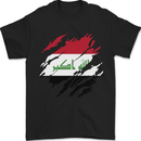 Torn Iraq Flag Iraqi Day Football Mens T-Shirt 100% Cotton Black