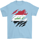 Torn Iraq Flag Iraqi Day Football Mens T-Shirt 100% Cotton Light Blue