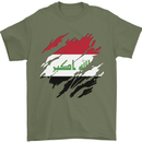 Torn Iraq Flag Iraqi Day Football Mens T-Shirt 100% Cotton Military Green