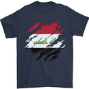 Torn Iraq Flag Iraqi Day Football Mens T-Shirt 100% Cotton Navy Blue