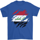 Torn Iraq Flag Iraqi Day Football Mens T-Shirt 100% Cotton Royal Blue