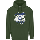 Torn Israel Flag Israeli Day Football Mens 80% Cotton Hoodie Forest Green