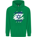 Torn Israel Flag Israeli Day Football Mens 80% Cotton Hoodie Irish Green