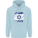 Torn Israel Flag Israeli Day Football Mens 80% Cotton Hoodie Light Blue