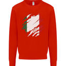 Torn Italy Flag Italians Day Football Mens Sweatshirt Jumper Bright Red