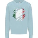 Torn Italy Flag Italians Day Football Mens Sweatshirt Jumper Light Blue