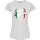 Torn Italy Flag Italians Day Football Womens Petite Cut T-Shirt White