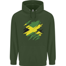 Torn Jamaican Flag Jamaica Day Football Mens 80% Cotton Hoodie Forest Green