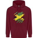 Torn Jamaican Flag Jamaica Day Football Mens 80% Cotton Hoodie Maroon