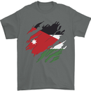 Torn Jordan Flag Jordanian Day Football Mens T-Shirt 100% Cotton Charcoal
