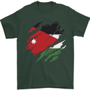 Torn Jordan Flag Jordanian Day Football Mens T-Shirt 100% Cotton Forest Green