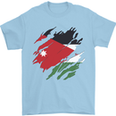 Torn Jordan Flag Jordanian Day Football Mens T-Shirt 100% Cotton Light Blue