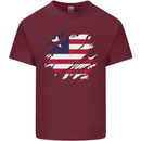 Torn Liberia Flag Liberian Day Football Mens Cotton T-Shirt Tee Top Maroon