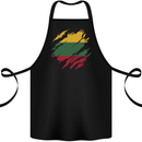 Torn Lithuania Flag Lithuania Day Football Cotton Apron 100% Organic Black