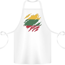 Torn Lithuania Flag Lithuania Day Football Cotton Apron 100% Organic White