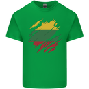 Torn Lithuania Flag Lithuania Day Football Kids T-Shirt Childrens Irish Green
