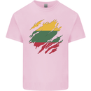 Torn Lithuania Flag Lithuania Day Football Mens Cotton T-Shirt Tee Top Light Pink