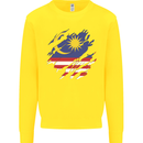 Torn Malaysia Flag Malaysian Day Football Kids Sweatshirt Jumper Yellow
