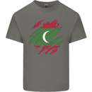 Torn Maldives Flag Maldivian Day Football Mens Cotton T-Shirt Tee Top Charcoal