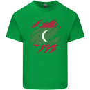 Torn Maldives Flag Maldivian Day Football Mens Cotton T-Shirt Tee Top Irish Green