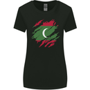 Torn Maldives Flag Maldivian Day Football Womens Wider Cut T-Shirt Black