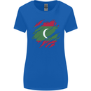 Torn Maldives Flag Maldivian Day Football Womens Wider Cut T-Shirt Royal Blue