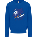 Torn Marshall Islands Flag Day Football Mens Sweatshirt Jumper Royal Blue