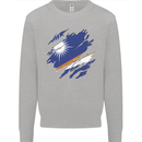 Torn Marshall Islands Flag Day Football Mens Sweatshirt Jumper Sports Grey