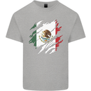 Torn Mexico Flag Mexican Day Football Mens Cotton T-Shirt Tee Top Sports Grey