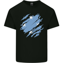Torn Micronesia Flag Micronesian Day Football Mens Cotton T-Shirt Tee Top Black