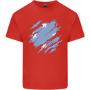 Torn Micronesia Flag Micronesian Day Football Mens Cotton T-Shirt Tee Top Red